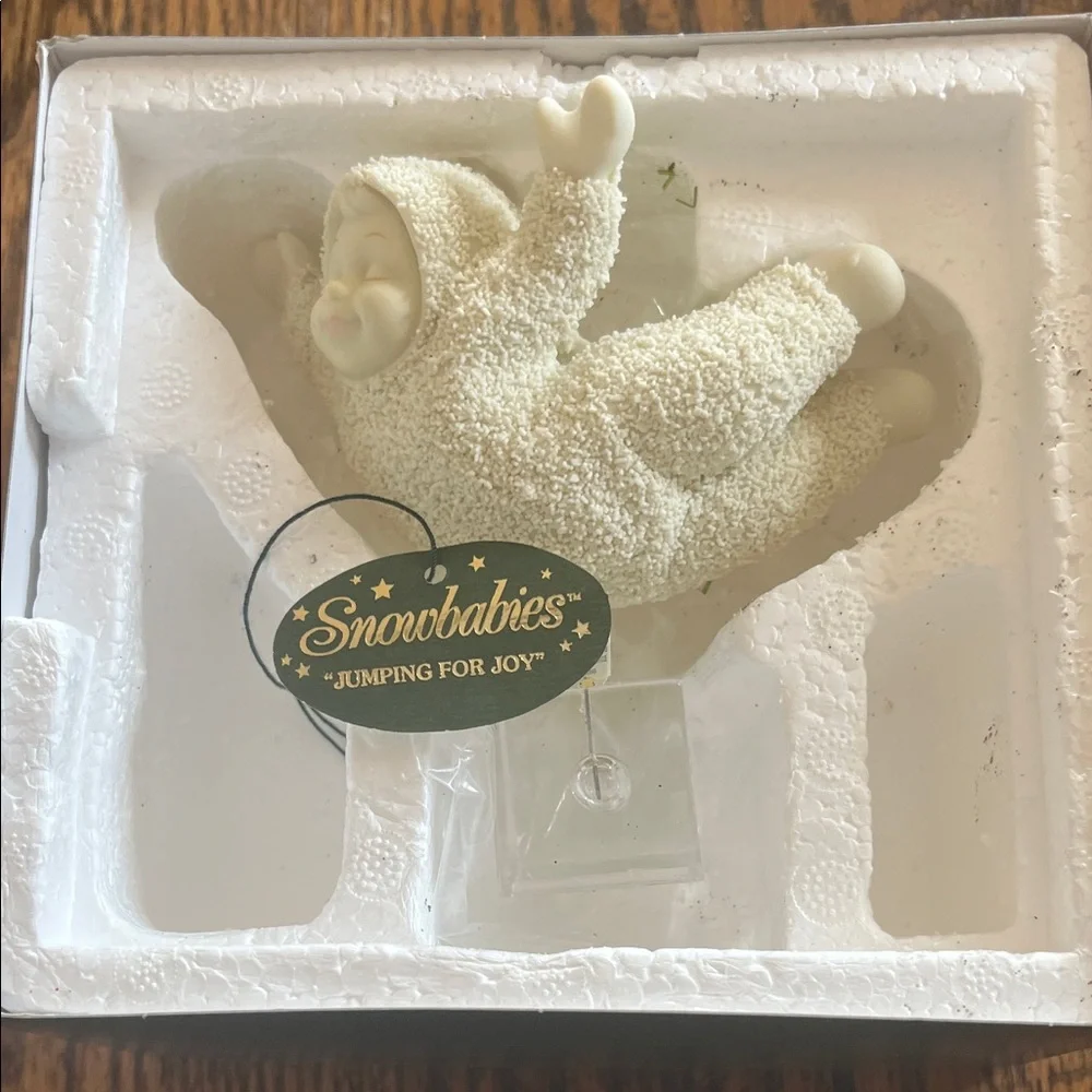 Snowbabies jumping for joy new in box